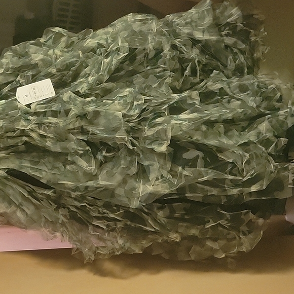 Maxi army fatigue ruffled skirt with thigh high side split.... - Picture 3 of 4